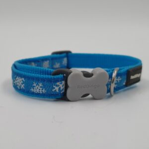 Hundehalsband Red Dingo Bucklebone türkis Schneeflocke, XS 20 - 32 x 1,2 cm