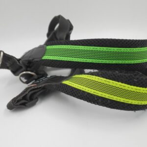 Hundegeschirr Tres Ponti, schwarz-neon, Bauchgurt verstellbar 30 - 40 cm