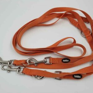 Hundeleine Classic Nobby, 3-fach verstellbar 200 x 1,5 cm, orange