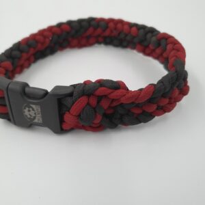 Hundehalsband Paracord, schwarz-rot, 32 x ca. 2,2 cm