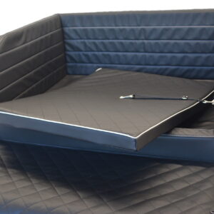 Autohundebett Kofferraum Luxus, Visko-Liegefläche, 100 x 100 cm, schwarz-weiß