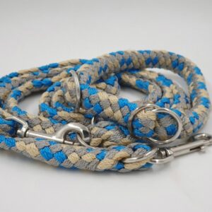 Set aus Hundehalsband mit Leine geflochten, Umfang 48 cm, Leine 200 cm